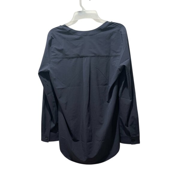 Women's V-Neck Blouse, REV3, S, Blue, NWT - Picture 4 of 5